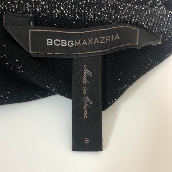 Bcbgmaxazria Inya One Shoulder Sparkle Dress Black‎ Small - Picture 7 of 10
